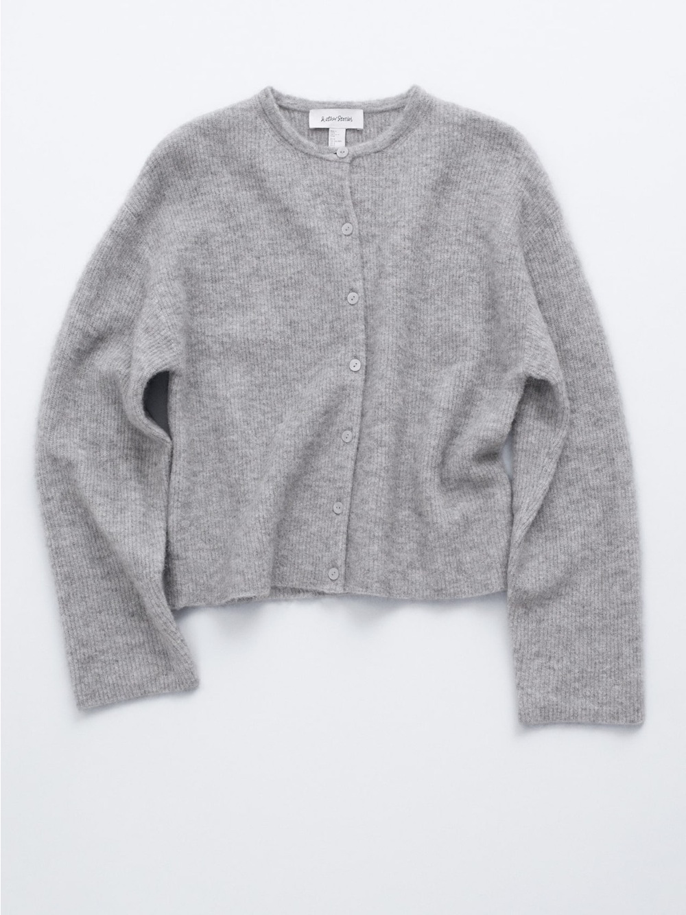 &OtherStories BNWT Women's Heather Gray Button-Front Slightly Cropped Cardigan